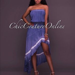 Leona Blue Tie Dye Maxi Dress Chic Couture